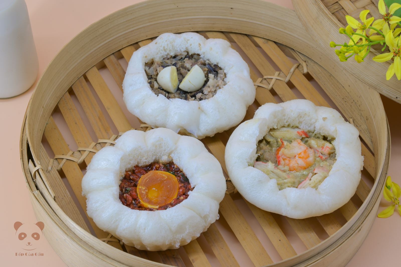 Hộp bánh tam bao số 2<br/>(hộp gồm bánh bao hải sản + xá xíu trứng muối + thập cẩm trứng cút)